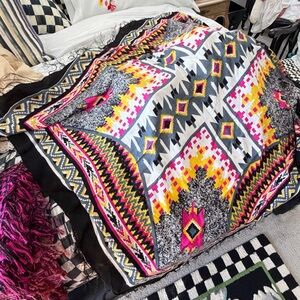 Vibrant Geometric Patterned Scarf